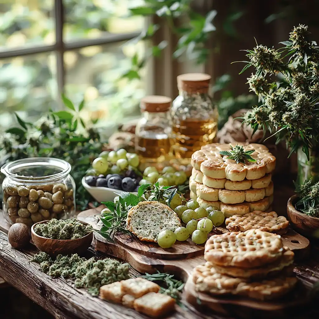 Fresh herbs and infused oil for wellness